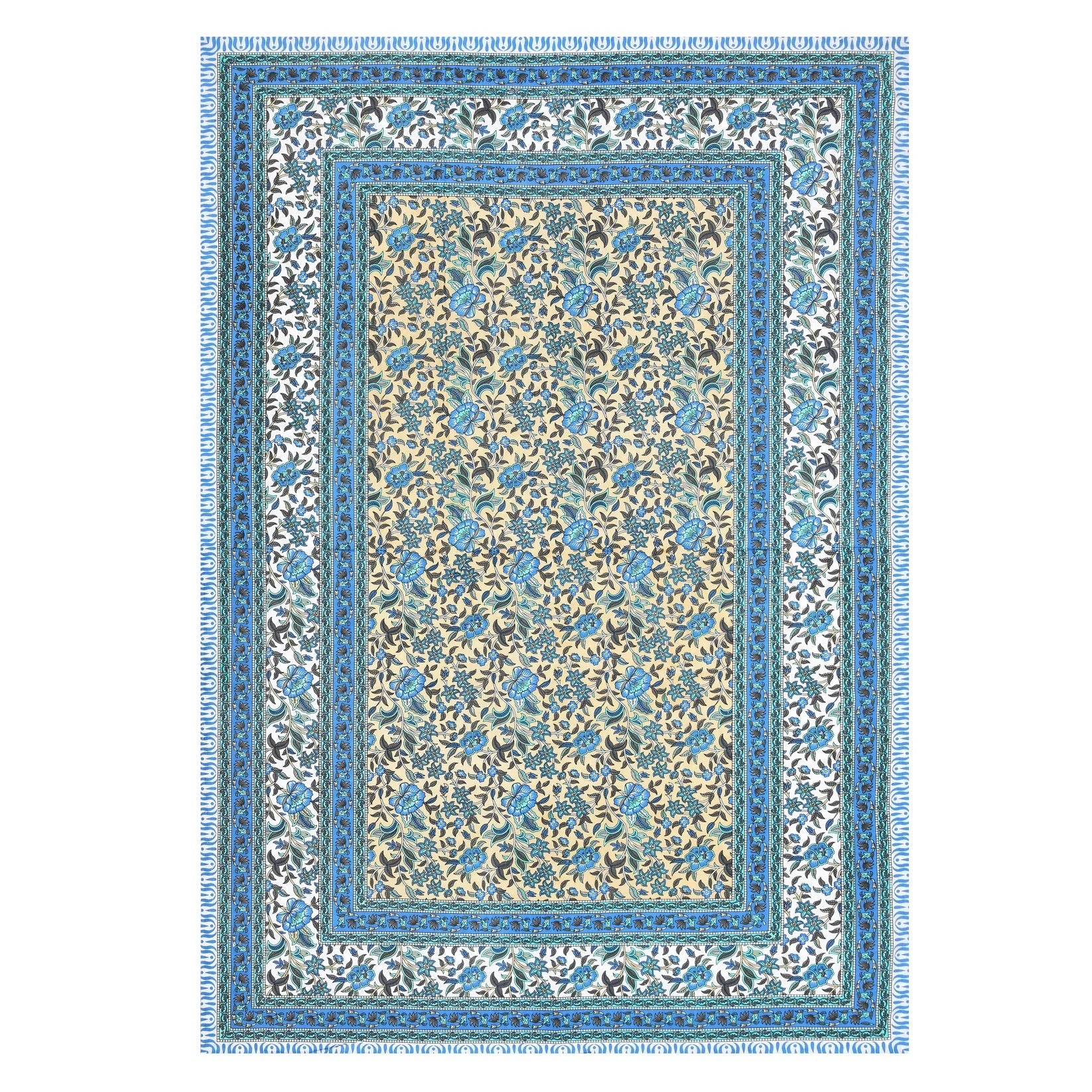 Tropical Hand Block Printed Cotton Single Bedsheet | 60x90 inches