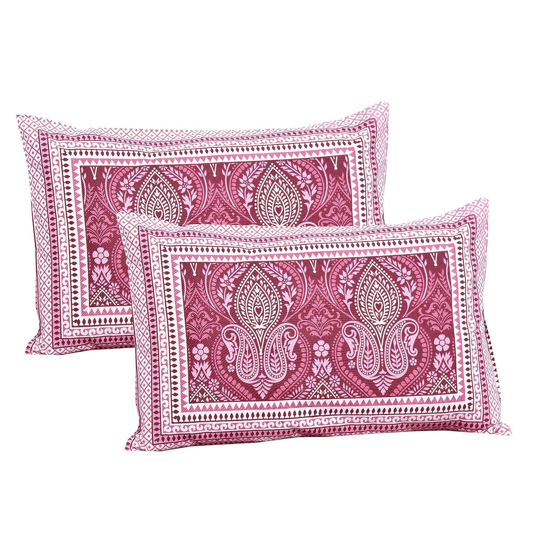Mughal Wine Garden Hand Block Printed Cotton King Bedsheet Set | 90×108 | 240 TC
