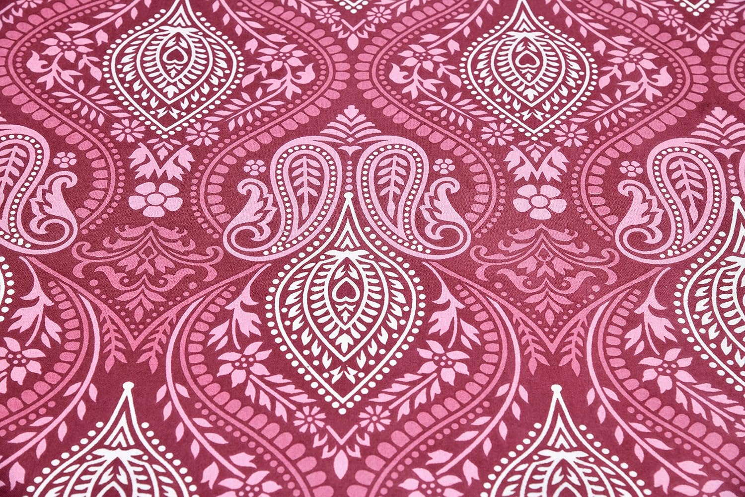 Mughal Wine Garden Hand Block Printed Cotton King Bedsheet Set | 90×108 | 240 TC