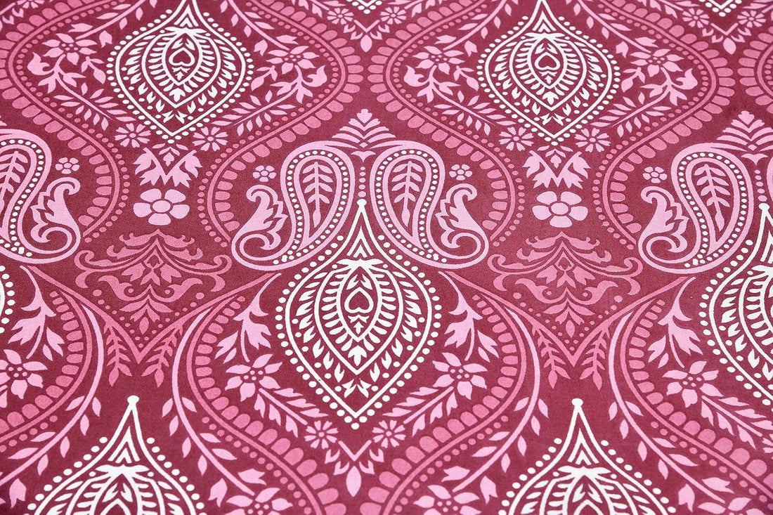 Mughal Wine Garden Hand Block Printed Cotton King Bedsheet Set | 90×108 | 240 TC