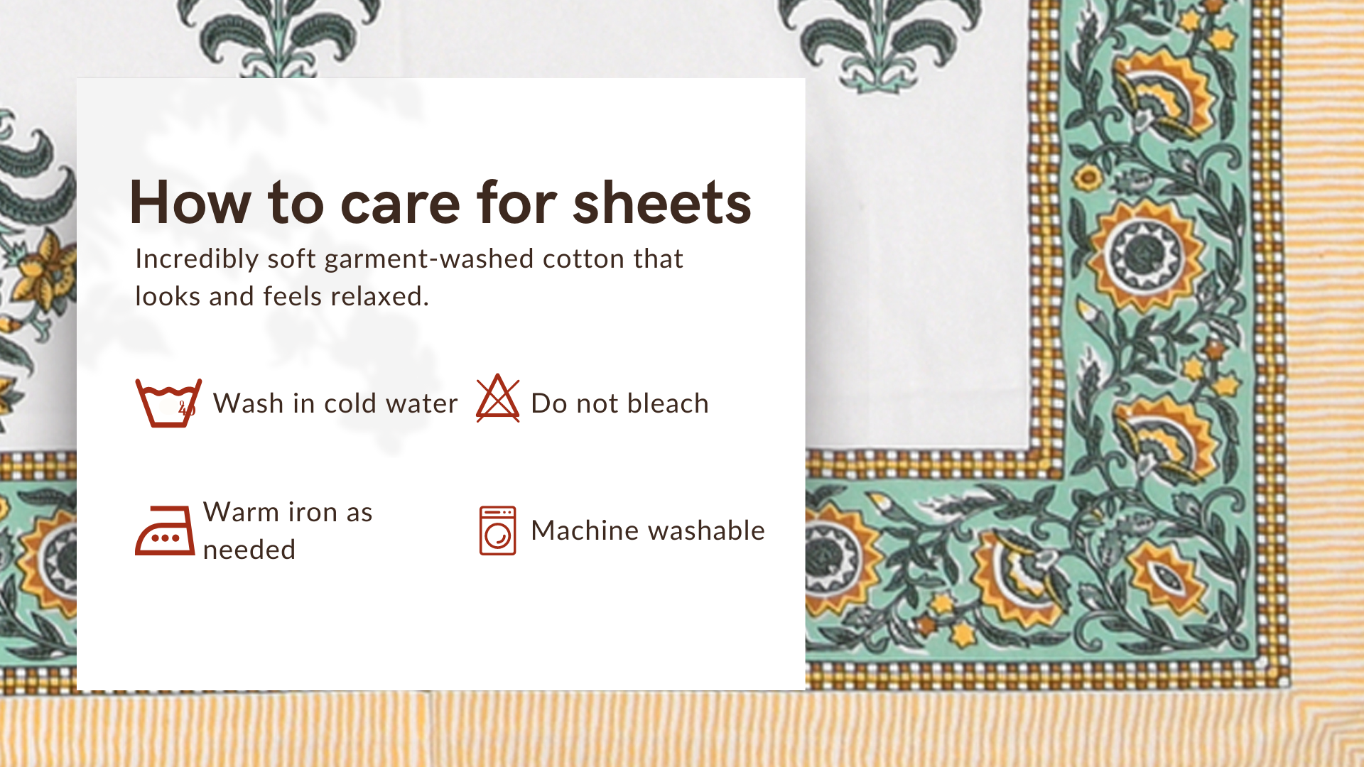 Yellow Rose Petals Hand Block Printed Cotton King Bedsheet Set | 90×108 | 240 TC