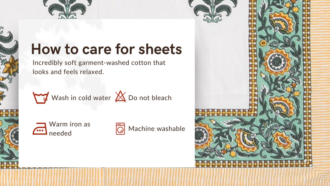 Yellow Rose Petals Hand Block Printed Cotton King Bedsheet Set | 90×108 | 240 TC